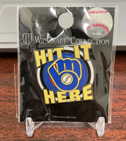 MILWAUKEE  BREWERS MLB NEW  HAT PIN WINCRAFT COLLECTION HIT IT HERE GLOVE SEALED Cover