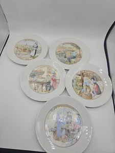 APILCO France Porcelain Cheese Motif 8" Salad Plates Le Fromage, Set/5 - Picture 1 of 9