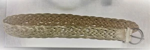 BELT Woven Braided Tan with Round Buckle - Size 11- 43"x2" - Picture 1 of 9