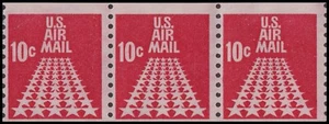 US C73 Airmail 5-Star Runway 10c coil strip 3 MNH 1968 - Picture 1 of 1