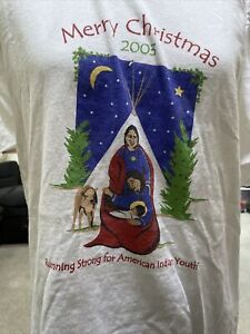  Running Strong for American Indian Youth Merry Christmas 2003 T Shirt Size L