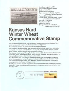 #7415 10c Kansas Wheat Stamp #1506 Souvenir Page - Picture 1 of 1