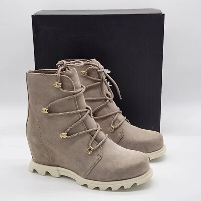 Bota SOREL Joan of Arctic Wedge III para mujer talla 10,5 topo impermeable gamuza NUEVA Foto 1 de 4