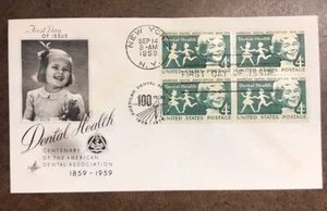 U.S. DENTAL HEALTH CENTENARY AMERICAN DENTAL ASSOC. FDC SC#1135 ARTCRAFT CACHET - Picture 1 of 2