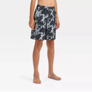 Boys' Tie-Dye Pattern Swim Trunks - art class™ Gray & Black NWT - Picture 1 of 3