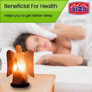 NEW Natural PINK Himalayan Rock Salt Lamp Crafted ANGEL Mood Light IONISING Gift - Picture 1 of 3