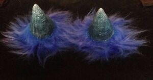 Colored Dragon Horn Barrettes/ Headband, Short, Colors, Fur Base, Artisan Made