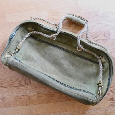 Bolso de Hombro Hartmann Gamuza Equipaje Años 70 Línea Náutica Asa Cuerda Foto 1 de 4
