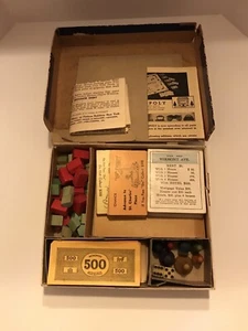 Juego de patentes Parker Brothers Monopoly 1935 solo piezas sin tablero vintage - Imagen 1 de 15