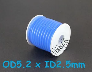 Tubo de línea de combustible nitro a radiocontrol de silicona azul de 1 rollo (16 pies) D5,2xø2,5 (ENVÍO DEL VENDEDOR DE EE. UU.) - Imagen 1 de 3
