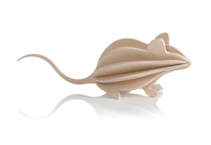 Lovi Mouse Madera Modelo 3D 15cm Vida Silvestre Pintado a Mano Plástico-Sin Hágalo Usted Mismo Kit Regalo - Imagen 1 de 10