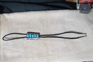 Vintage native american large bolo tie with turquoise