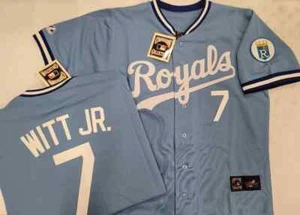 KANSAS CITY ROYALS WITT JR Bo Jackson Brett Throwback Vintage Baby Blue JERSEY - Picture 1 of 4