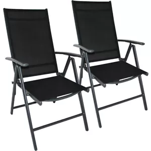 Gartenstuhl Aluminium Hochlehner Alu klappbar verstellbar anthrazit 2 Stück - Bild 1 von 5