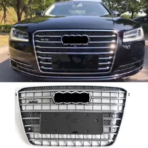 Chrome Front Bumper Mesh Grille for Audi A8 S8 2014-2018 Update to W12 - Picture 1 of 4