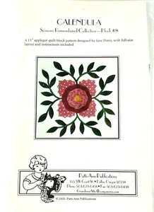 Patti-Ann Quilt Block KIT Seasons Remembered Col. Block No. 8 Calendula - Picture 1 of 3