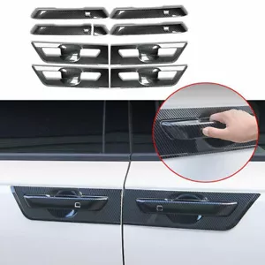 For Kia Carnival 2022-23 carbon fiber Car Door Handle Cover+Cup Bowl Combo Trim - Picture 1 of 10