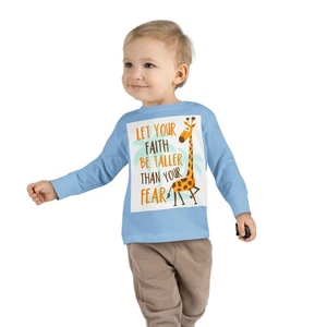 Giraffe Toddler Tee, Kids Animal Shirt, Faith Gift, Birthday Present, - Picture 1 of 25