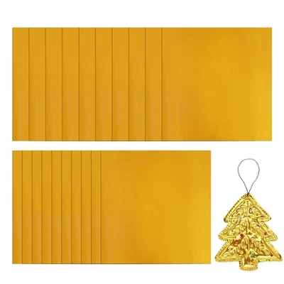 20Pcs Aluminium Foil Paper Gold Embossed Aluminum Sheets Crafting Foil - image 1 of 4