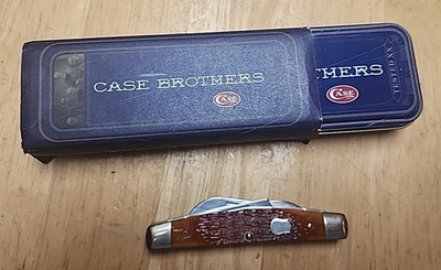 Case Brothers 64052 Congress Chestnut Jigged Bone With Leather Sheath & Case - Image 1 of 4