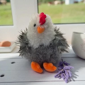 Way To Celebrate Easter Shaggy Chicken Plush Gray White Soft Toy 7in - Picture 1 of 6