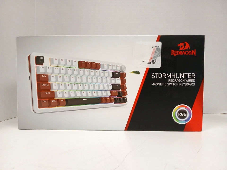 Teclado Interruptor Magnético con Cable Redragon StormHunter, Blanco Foto 1 de 4