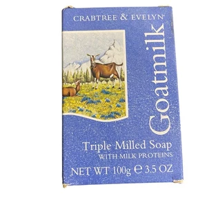 CRABTREE & EVELYN Goatmilk Goat Milk Soap Original Boxed Bar 3.5oz 100g NEW - Picture 1 of 4