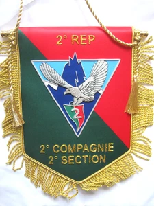 FANION (CANNETILLE) PARACHUTISTES LEGION ETRANGERE 2° REP 2° CIE 2° SECTION - Picture 1 of 2