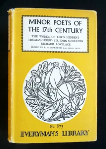 Minor Poets of the 17th Century • Everyman's Library #873 •  HARDCOVER & jACKET - Picture 1 of 10