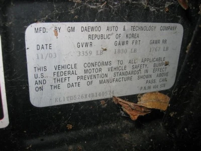 Driver Left Rear Window Regulator Manual Fits 04-11 SWIFT 15512 Foto 1 de 4