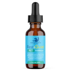 Rest&Quiet Pet Formula Drops 15mL - Natural Stress Relief for Cat Dog Horse Bird - Picture 1 of 7