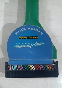 EX!REME Technology System Board Floppy Drive Cable round Cavo Tondo 45cm Verde - Afbeelding 1 van 7