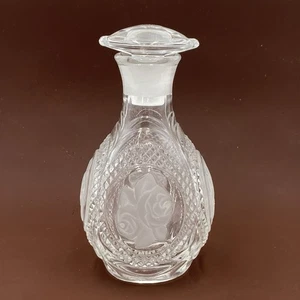 Vintage Kitaichi Glass Original Shoyu / Soy Sauce Bottle Clear w/ Etched Roses - Picture 1 of 24