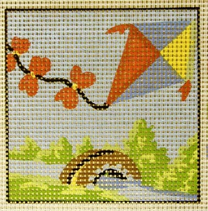 Flying Kite - easy-to-do beginners tapestry canvas - Picture 1 of 1