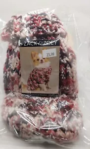 Zack & Zoey Dog Clothes Crocheted XXS Chunky Turtleneck Sweater Pinks/White - Picture 1 of 1