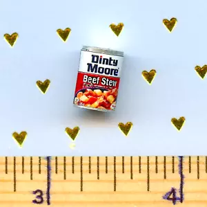 Lata de guiso de carne para casa de muñecas tamaño miniatura - Imagen 1 de 3