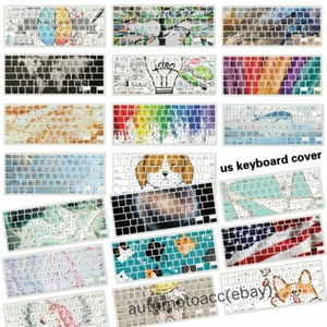 Colorful Pattern Keyboard Cover For Macbook M2 M3 Air 13 12 11 Pro 14 15 16 inch - Picture 1 of 34