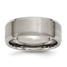 Titanium 8mm Brushed Mens Wedding Ring Band Size 11
