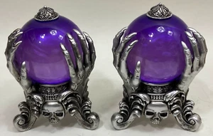 Pair of Martha Stewart Halloween Spooky Crystal Ball Lights & Sounds Purple - Picture 1 of 8