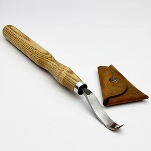 Hand-Forged Hook Knife – 52100 Steel, Ash Handle, For Bowl & Spoon Carving - Picture 1 of 11