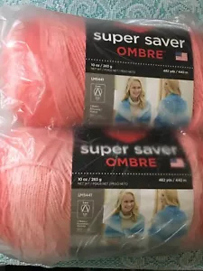 Red Heart Super Saver Ombre Kammgarn Acryl ~ Sea Coral - Bild 1 von 2