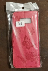 Butterfly Leather Flip Wallet Phone Case Cover For Samsung S8 - Picture 1 of 3
