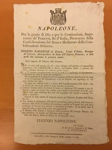 Decreto di Eugenio di Beauharnais - Picture 1 of 1