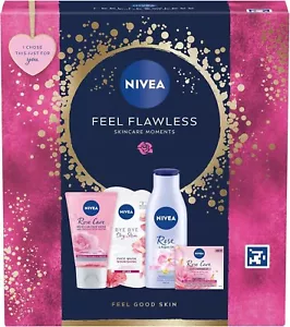 NIVEA Feel Flawless Women's Gift Set - Body Lotion, Mask, Wash + Cream - Picture 1 of 5