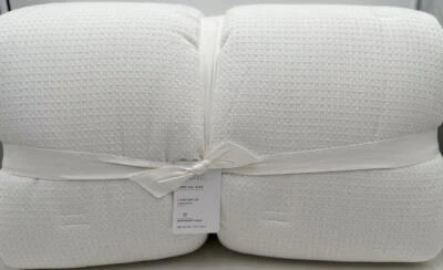 Edredón Pottery Barn Larkspur algodón texturizado KING ~ blanco Foto 1 de 2