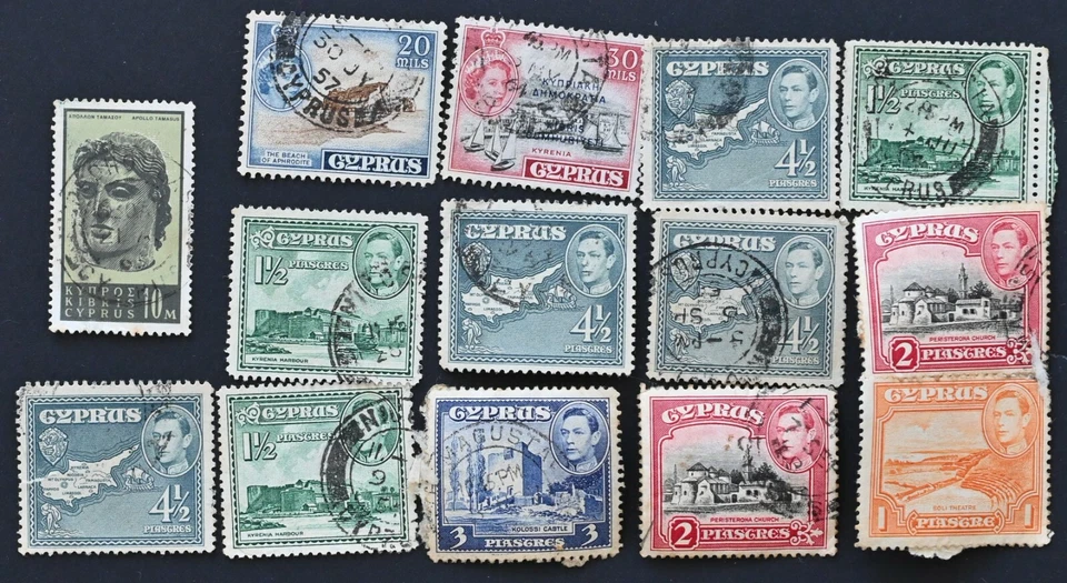 Chipre (Griego) 1938-1955 Colección Sellos Sin Clasificar 220926 Foto 1 de 1