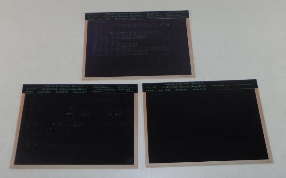 Microfiche Catalogo Ricambi Jaguar & Daimler Serie 3,6 Cilindro Saloons Stand 6/ - Immagine 1 di 1