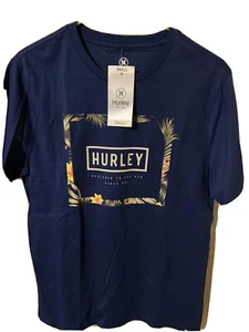 Hurley Herren Kurzarm Classic Rundhals Grafik T-Shirt Small blau NEU - Bild 1 von 8