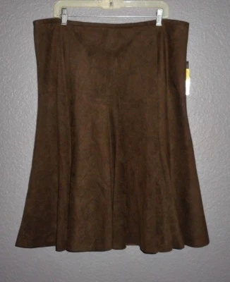 Falda Adrienne Forrada de Poliéster PRESTON & YORK Marrón Espresso Talla 18 Nueva con Etiquetas Foto 1 de 4