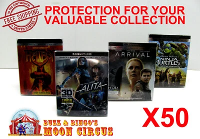 50x 4K UHD WITH SLIPCOVER (SIZE 4K2) - CLEAR PLASTIC BOX PROTECTOR SLEEVE - Imagem 1 de 4